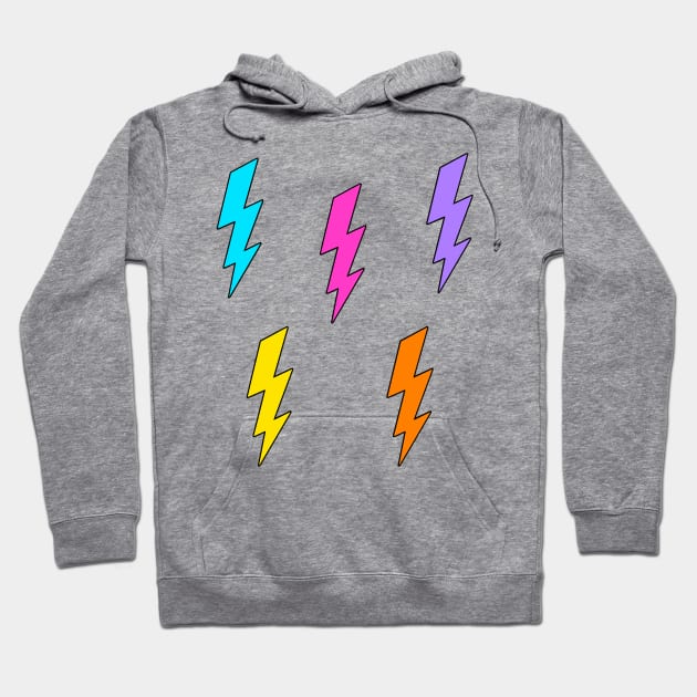 Colorful Lightning Bolts Hoodie by lolosenese